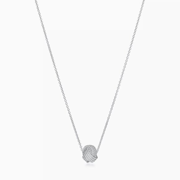Tiffany Twist Knot Pendant Silver Necklace - Picture 2 of 4